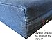 Dogbed4less Large Orthopedic Memory Foam Dog Bed for Medium to Large Dogs with Durable Waterproof Internal Case, Removable Washable Denim Cover + Bonus Pet Bed Cover, 41X27X4 Fit 42X28 Dog Crate, Blue