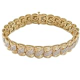 10k Gold Plated Sterling Silver Diamond Shrimp Bracelet (1 10 cttw)