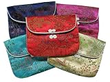 Chinese embroidered brocade fabric snap purse - assorted colors, set of 2