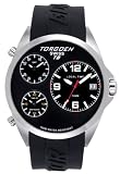 Torgoen Swiss Men's Triple-Time Zone Polyurethane Strap Watch #T08301
