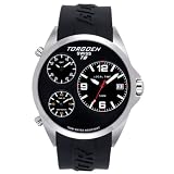 Torgoen Swiss Mens Triple-Time Zone Polyurethane Strap Watch #T08301 by Torgoen Swiss