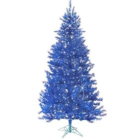 7.5' Carribean Blue Pre-Lit Laser Tinsel Artificial Christmas Tree - Blue Lights by Santa's Own