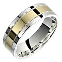 Allegra - Stunning Two Tone Comfort Fit Wedding Band for Him & Her! Custom Made! Choose your Size.