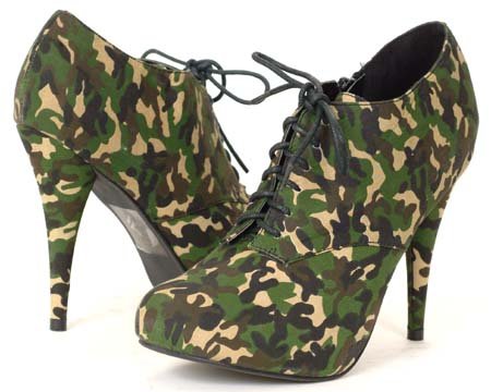 Womens Boots Ankle-High Camoufalge Army Bootie