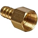 Anderson Metals Brass Hose Fitting, Connector, 3/8" Barb x 1/2" Female Pipe