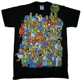 THE SIMPSONS GLOW-IN-THE-DARK SPRINGFIELD CROWD Black Cotton Tee Licensed at Blue Devil Clothing