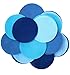 Playfully Ever After 4 Inch 16pc Felt Circles Color Combo Pack with Blue, Turquoise, Light Blue, Militia Blue