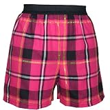 Romance Red Sparkle Glitter Tartan Plaid Check Cotton Flannel Plaid check boxers boxer shorts available in 3 Youth sizes exposed waist false fly