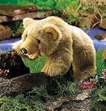 Plush Grizzly Bear Cub Puppet 17"