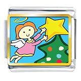 Christmas Angel Star Italian Charms Bracelet Link