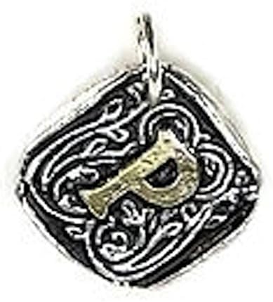 Wax Insignia Brass Silver Plated Wax Seal Charm Roycroft Pendant Initial "P"
