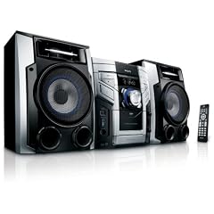 Philips FWM 387 Kompaktanlage (3-Fach CD/MP3/WMA-Player, UKW-/MW-Tuner, 480 Watt, USB 2.0) schwarz/silber