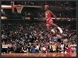 MICHAEL JORDAN SLAM DUNK BASKETBALL Poster Dry Mounted Wood Framed, 24x36.