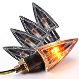 4x UNIVERSAL Motorcycle Motorbike Turn Signal Indicators Amber Light Lamp Bulb Clear Lens (General Bulb QZ-006)
