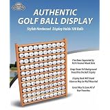 100 Golf Ball Display Rack Oak Finish