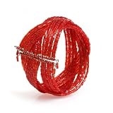 Glass Beads, Wire Red Cuff-Braided Bead-tastic Cuff [Braided - Red] -Fair Trade Gifts