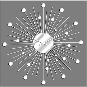 Starburst Wall Clock (silver) (24