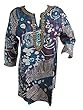 Womens Indian Ethnic Kurta Tunic Blue Printed Boho Cotton Kurti Womens Indian Ethnic Kurta Tunic Blue Printed Boho Cotton Kurti