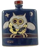 Review Mara  / 24 Oz. MARA Stoneware COLLECTIBLE Liquor Flask DECANTER Owl Bird Blue Design