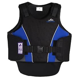 Gilet de protection EQUI-TH�ME adultes - avant noir/gris/bleu-ciel, arri�re noir/gris