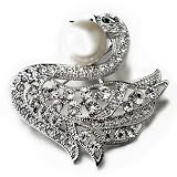 Pearl Goose Brooches And Pins Clear Crystal