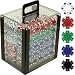 1000 poker chips with heavy duty acrylic chip carrier and 10 chip racks