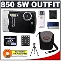 Olympus Stylus 850SW 8MP Waterproof Digital Camera with Image Stabilized 3x Optical Zoom (Black) + Olympus M-2GB xD-Picture Card + USB Card Reader + Spare Li-42B Battery for Olympus + Compact Padded Camera Case