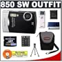 Olympus Stylus 850SW 8MP Waterproof Digital Camera with Image Stabilized 3x Optical Zoom (Black) + Olympus M-2GB xD-Picture Card + USB Card Reader + Spare Li-42B Battery for Olympus + Compact Padded Camera Case