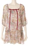 another important culture バック編み上げプリントシフォンワンピ : 半袖ワンピ