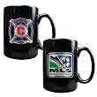 Chicago Fire Soccer 2pc Black Ceramic Mug Set - Primary Team Logo & MLS Logo MAJOR-LEAGUE-SOCCER Soccer