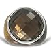 Sterling Silver 17 Carat Smoky-Quartz on Carved Tiger-Eye Ring, Size 7