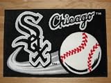 CHICAGO WHITE SOX 20 x 30 Team Logo TUFTED RUG with a Non-Skid Rubber Backing