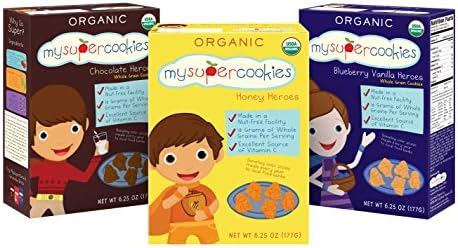 MySuperCookies Whole Grain Cookies Variety Pack, Blueberry Vanilla/Chocolate/Honey, 6.25 Ounce