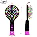 Detangling Brush with Mirror- No Tangle & Pain- Anti Static Soft Bristle- Massaging & Straightening Detangler- Rubberized Grip- Cool/ Cute Colors- Wet & Dry Detangle Comb- For All Hair Types