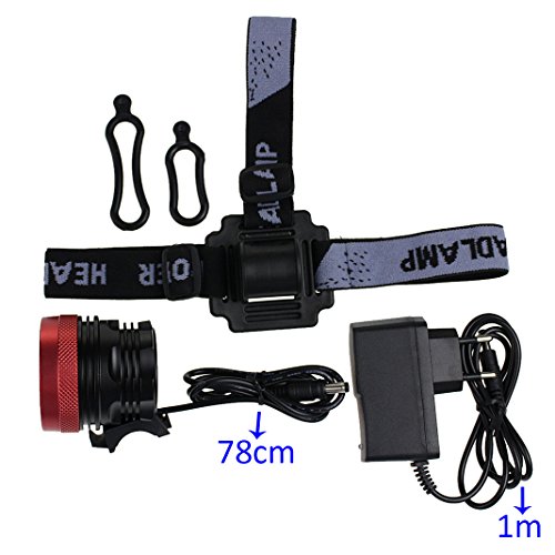 Imagen 6 de HappyJacky® 9*CREE XM-L T6 LED Super Infierno Light Bicicleta 12000 Lumens Linterna con 3 Modos al aire libre Estanco Luz Bicicletas, Recargable para Biking, Caminata, Camping, Caza,Bici Bicicleta Lights Luces delantera (Rojo)