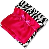 Pillow Case - Zebra Minky/Hot Pink Satin