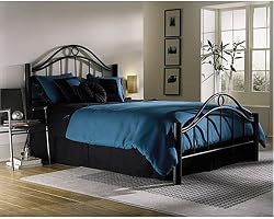 Linden Bed Queen Size with Headboard, Footboard and Frame in Ebony Finish By Fashion Bed Group