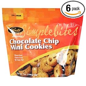 Pamela's Products Simplebites, Chocolate Chip Mini Cookies, 7-Ounce Pouch (Pack of 6)