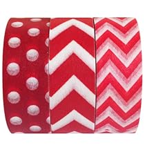 Wrapables Red Obsession Japanese Washi Masking Tape, Set of 3
