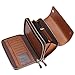 Teemzone Men's Genuine Leather Zipper Wallet Handbag Organizer Checkbook Purse (brown update version)