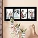 Adeco PF0424 Decorative Black Wood Divided Picture Photo Frame, Wall Hanging, 4 Openings, 4x6 inches