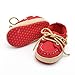 Voberry® Newborn Baby Boys' Premium Soft Sole Infant Prewalker Toddler Sneaker Shoes (0~6 Month, Red)