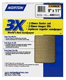Norton 2632 Sandpaper 3X 400-Grit 9-by-11-Inch Sheets, 20-Sheets per Pack