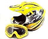 Youth Atv or Motocross Helmet and Goggles Yellow