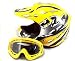 Youth Atv or Motocross Helmet and Goggles Yellow