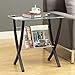 Monarch Specialties Bentwood Magazine Table with Tempered Glass, Cappuccino