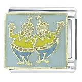 Alice In Wonderland Tweedledee And Tweedledum Italian Charms Bracelet Link