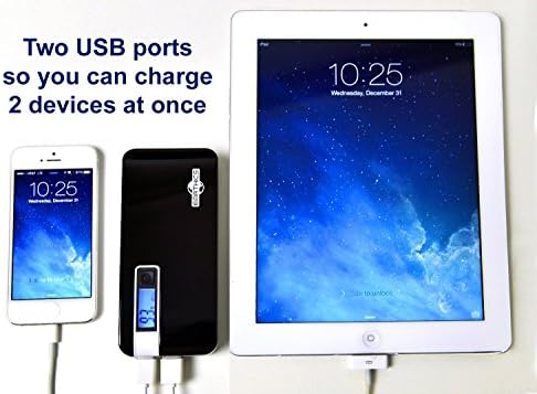 ON SALE NOW-ONLY WHILE SUPPLIES LAST!! Portable Power Bank External Cell Phone Battery Charger Pack by Earthics - Best and Unique Top Quality, Stylish and Powerful 8000mah Universal Power Bank for most Smart/Cell Phones- Dual USB and LCD Screen- Top-of-the-Line Lithium Grade A Battery- Cell Phone Battery Charger for iphone, Samsung, Android, Blackberry, Motorola- For On The GO Power - 100% Money Back Guarantee