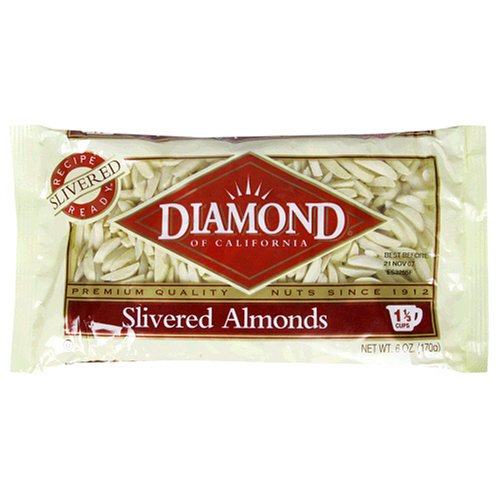 Diamond Almonds, Slivered, 6-Ounce Bags (Pack of 6) by Diamond Nuts