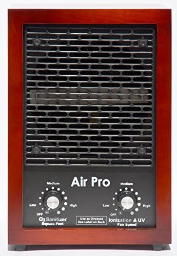 AirPro Advanced Air Purifier - 6 Stages: HEPA, Activated Carbon, UV, TiO2 Photocatalyst, Ionizer and Ozone Generator, with Adjustable Fan Speed - Cherry Wood Finish